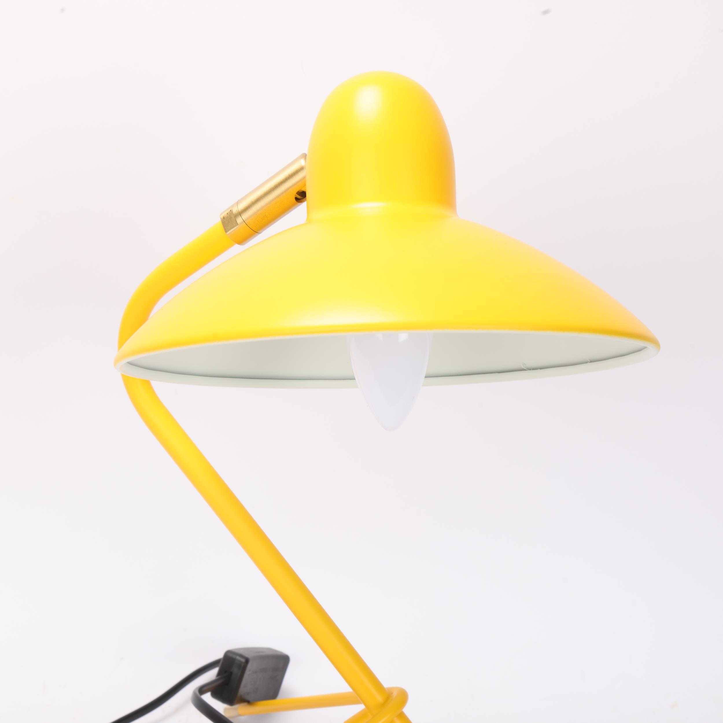 Di Classe, an Arles mid-century style desk lamp by Domei Endo with adjustable yellow shade, height - Image 3 of 3