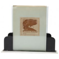 Art Deco two-colour perspex/glass standing photo frame, height 26cm Good original condition