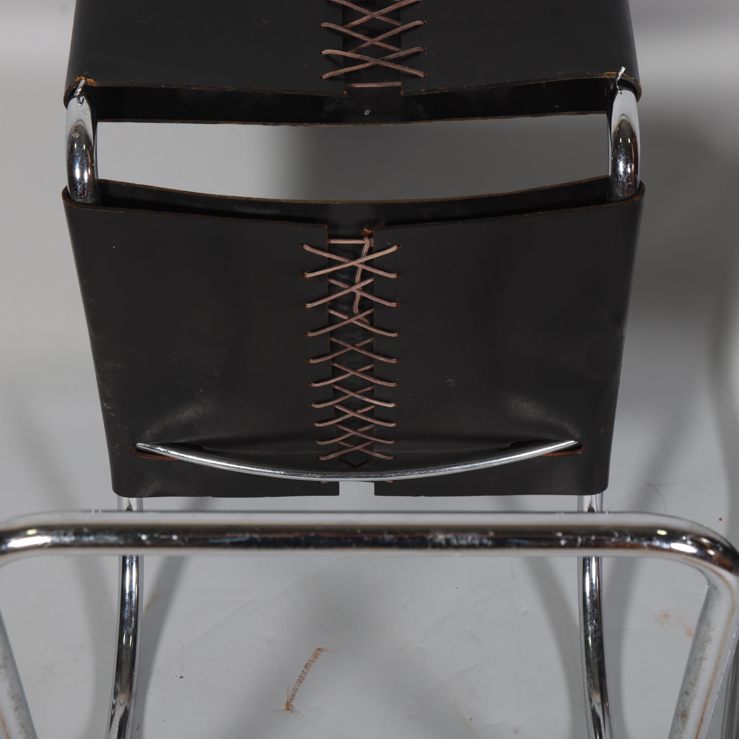 MIES VAN DER ROHE for KNOLL - an early pair of MR10 cantilever tubular steel side chairs with - Image 4 of 5