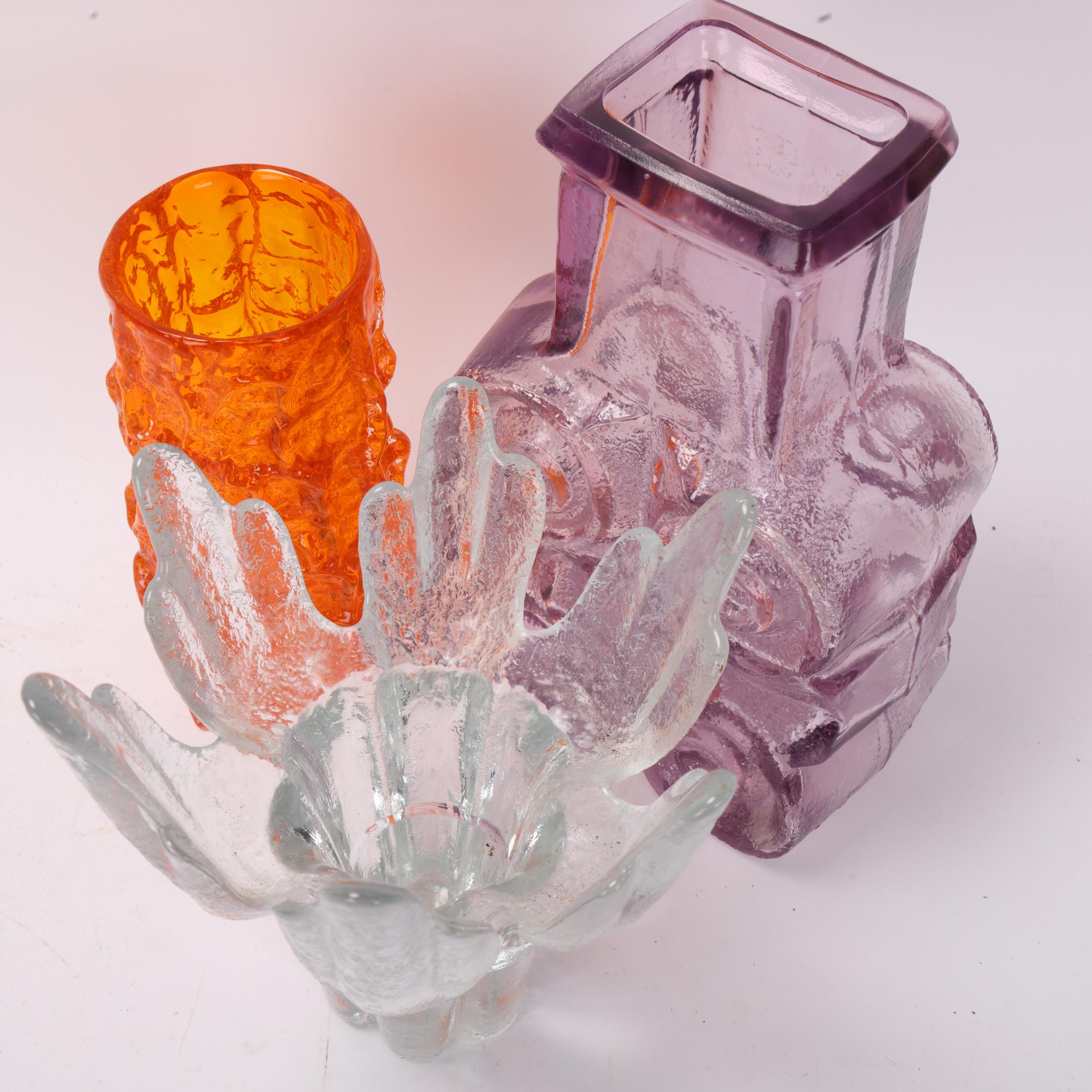 HEINER DUSTERHAUS for Walther Glass, Germany, a 1972 designed amethyst glass vase together with a - Image 2 of 3