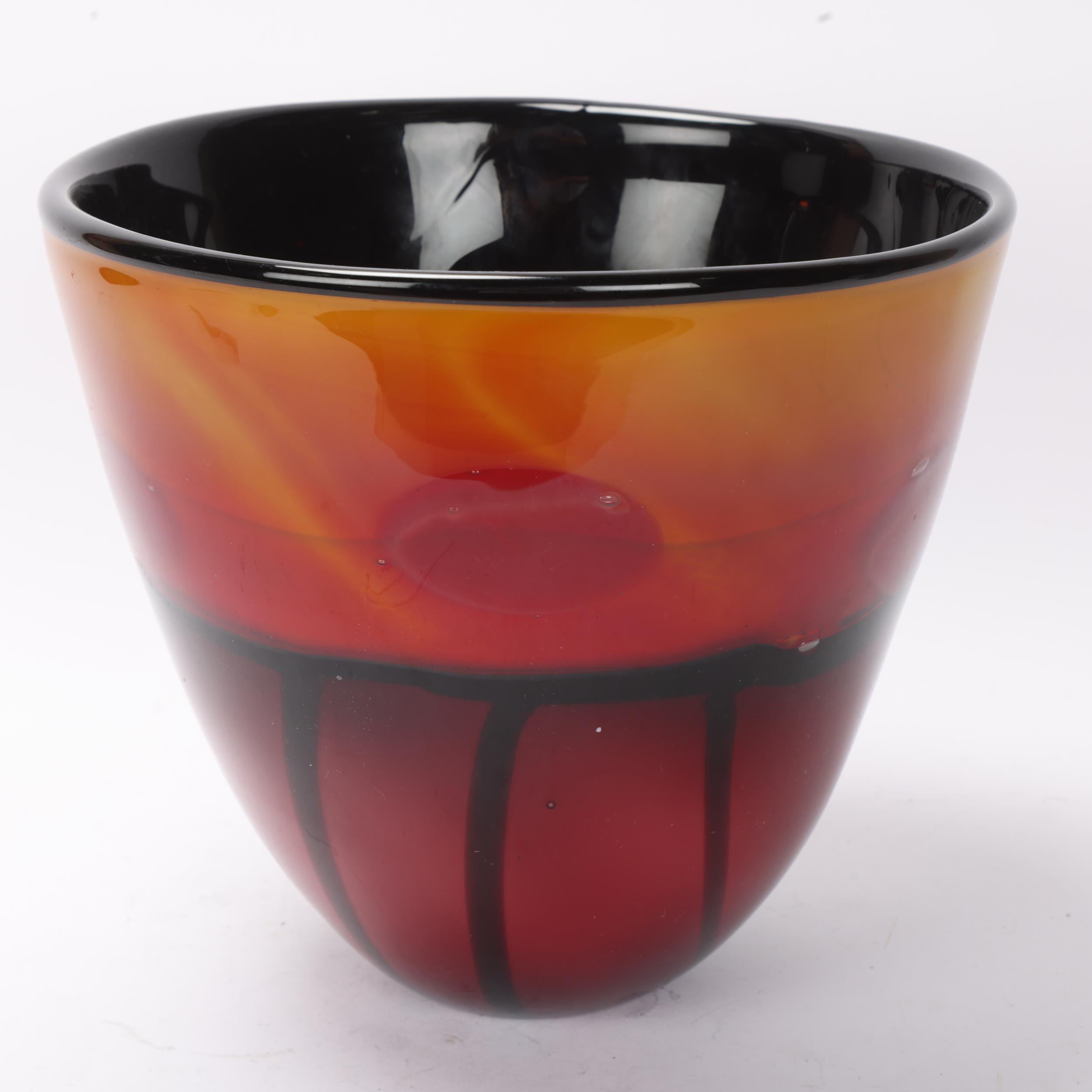 A large Murano glass vase in graduated amber/red tones, height 23cm Good condition, no chips, cracks - Image 2 of 3