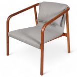 Bernhardt, USA, an Oslo lounge chair by ANGELL, WYLLER and AARSETH, with shaped walnut frame and