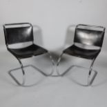 MIES VAN DER ROHE for KNOLL - an early pair of MR10 cantilever tubular steel side chairs with