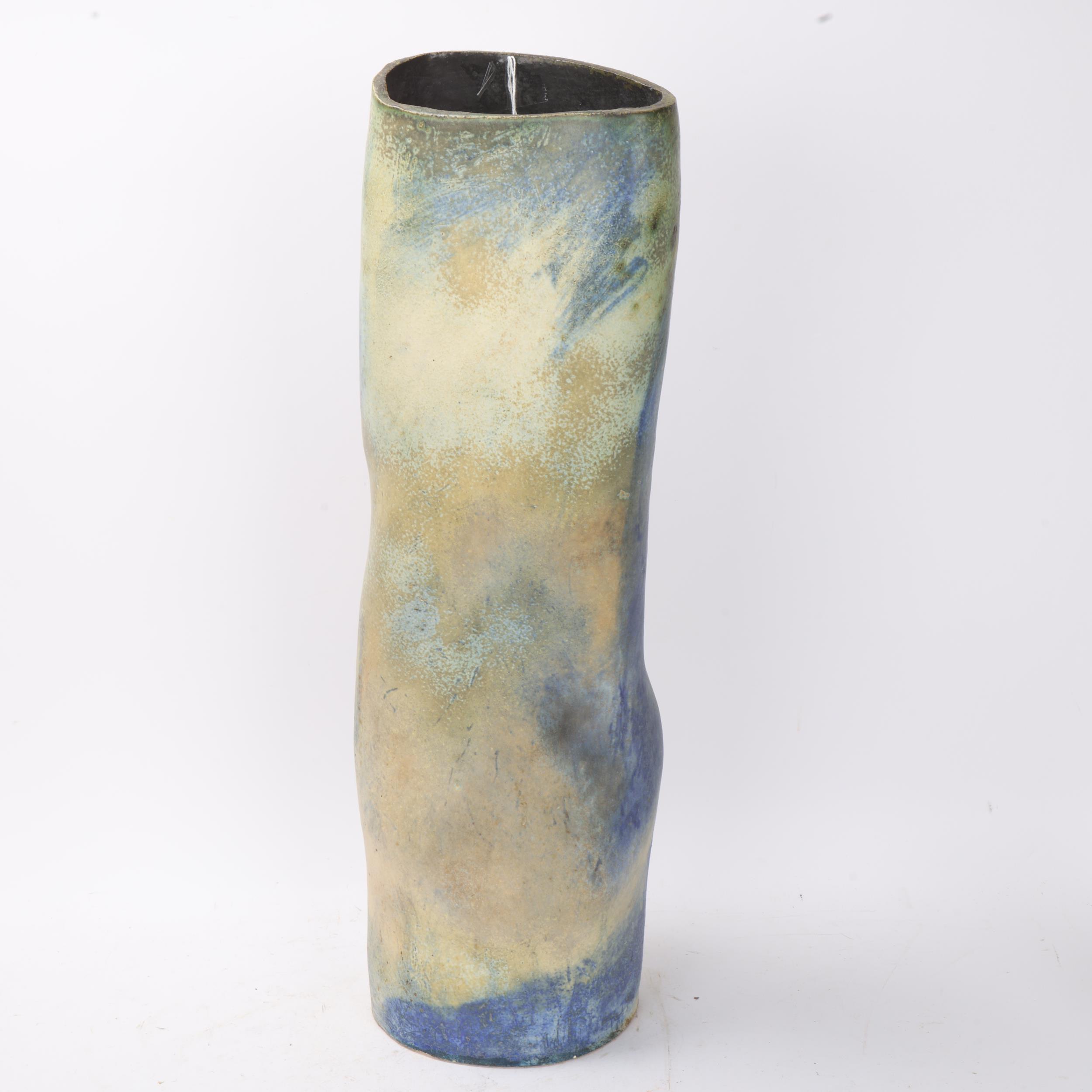 SIGNE KOLDING, Danish, a large hand built sculptural ceramic vase of figural form, signed to base, - Image 2 of 3