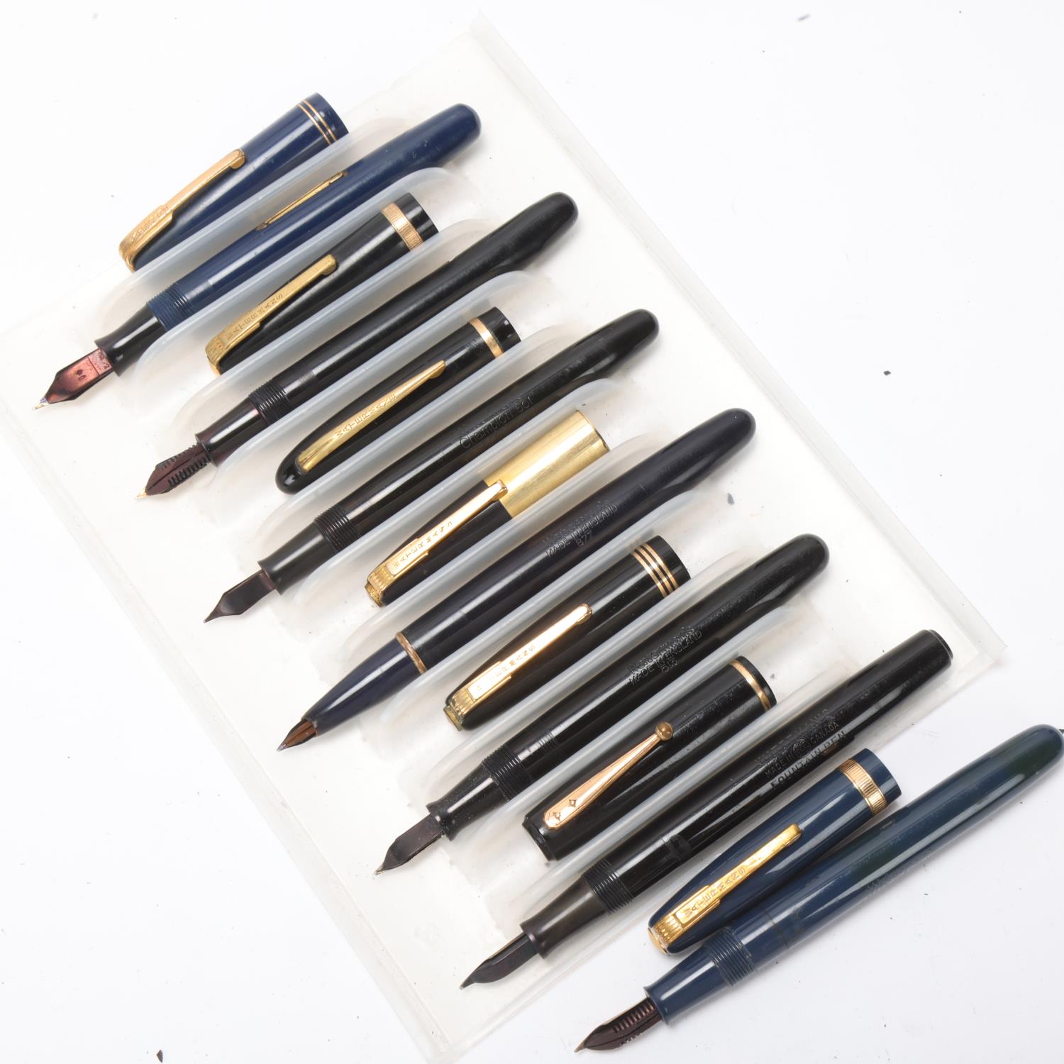 7 vintage Waterman lever fill fountain pens, models include W3, 513, 877 All in complete untested - Image 4 of 4