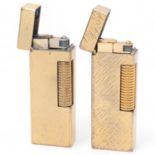 2 vintage Dunhill gold plated Rollagas lighters, makers marks to base, length 6.3cm Both appear in