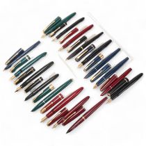 17 Parker fountain pens most 1950s-1970s', including models No17, Junior, Senior, Slimfold, Duofold,