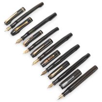 7 vintage fountain pens, most 1930s' /40s', 5 Parker pens including "Victory" and "Moderne" models