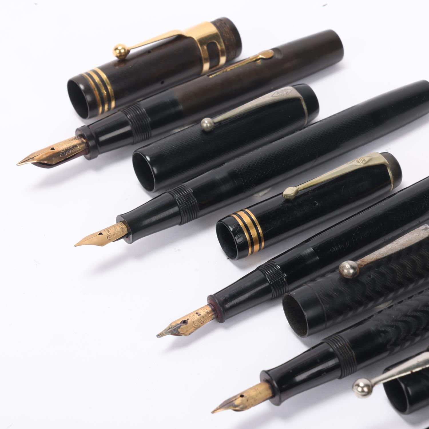 6 vintage Conway Stewart fountain pens with 14ct gold nibs, most circa 1940s'/50s', includes - Image 3 of 4