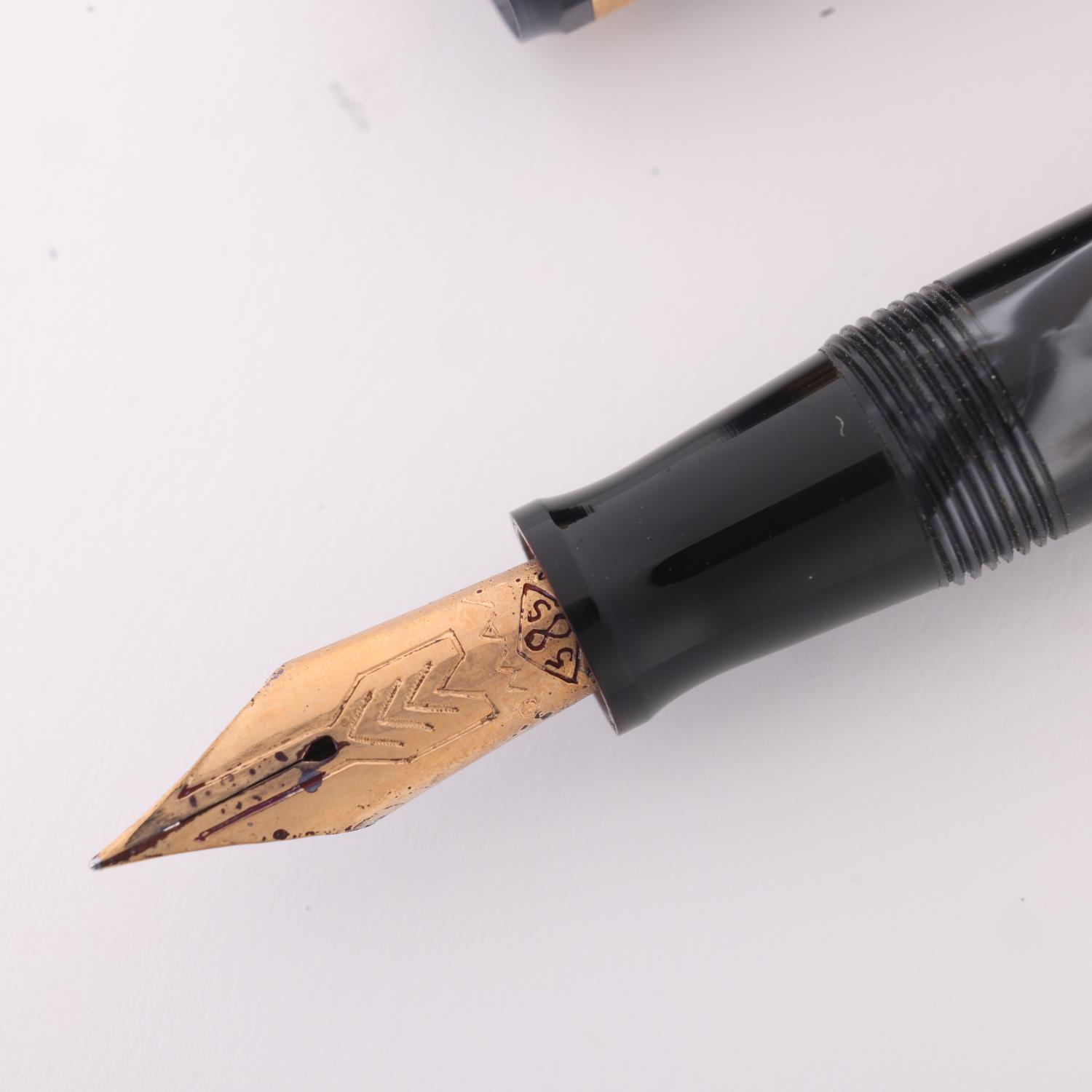 An Omas Dama fountain pen, with 14ct nib and black marbled resin, marked "EXTRA 445846 - Image 2 of 4