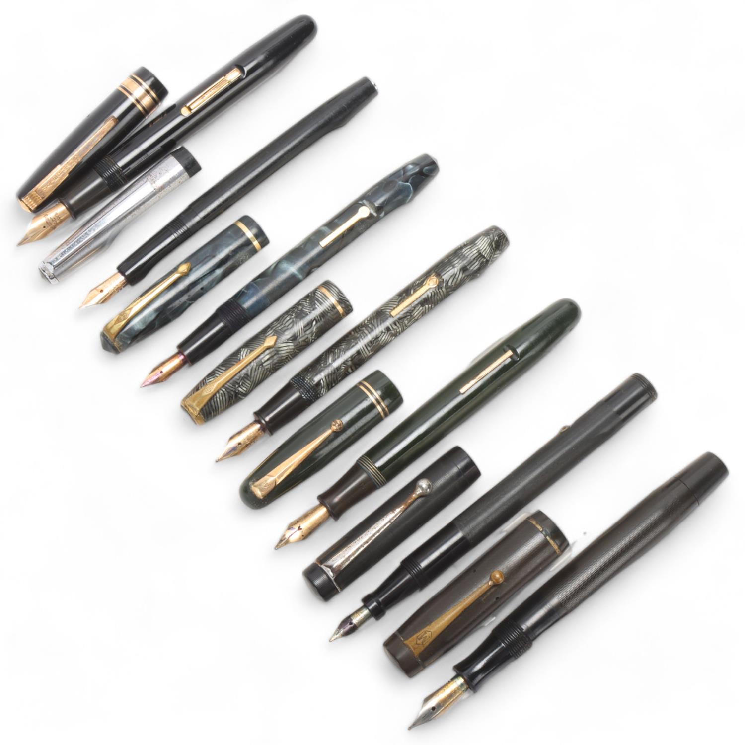 7 vintage fountain pens, including Conway Stewart, Waterman and Swan Untested vintage condition