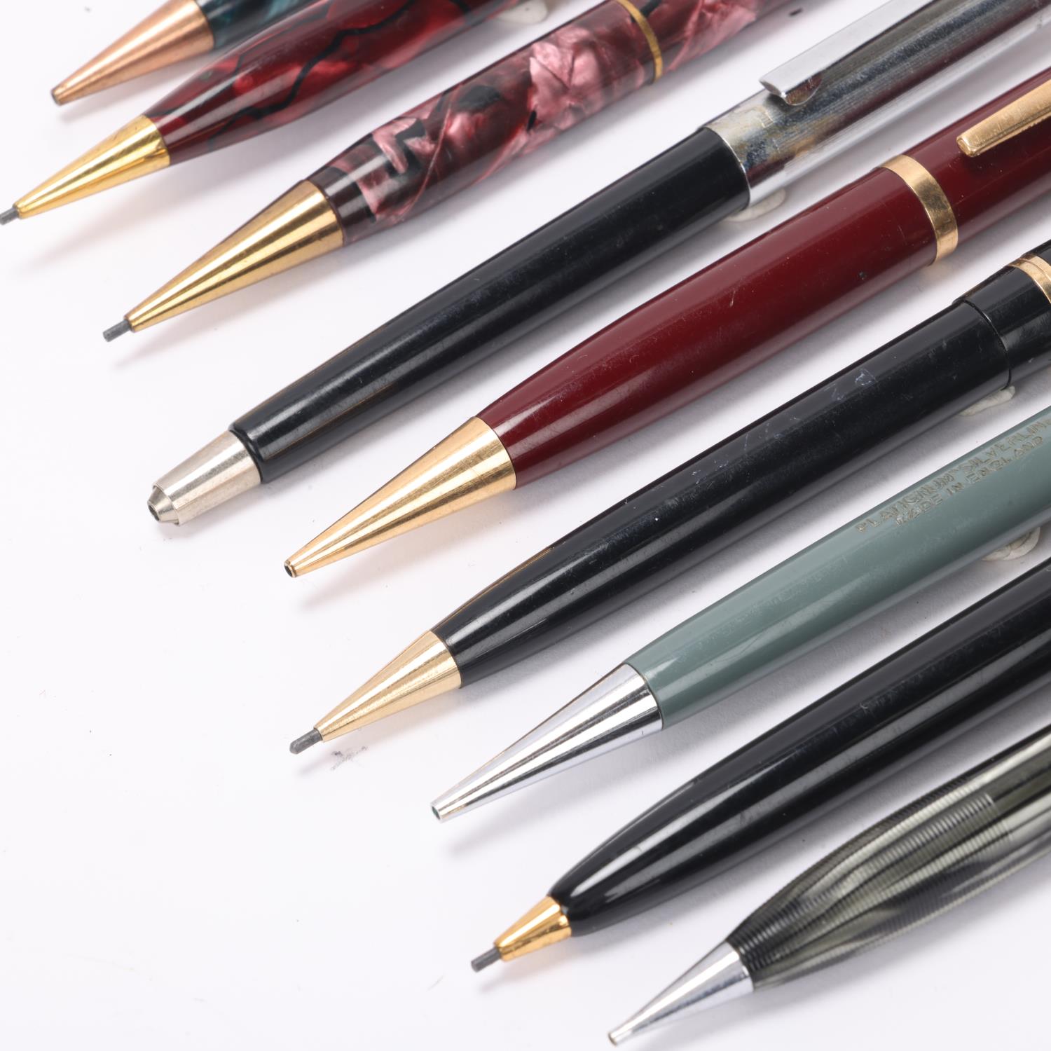 A collection of 9 vintage propelling pencils, including models by Onoto, Conway, Sheaffer, - Bild 2 aus 4