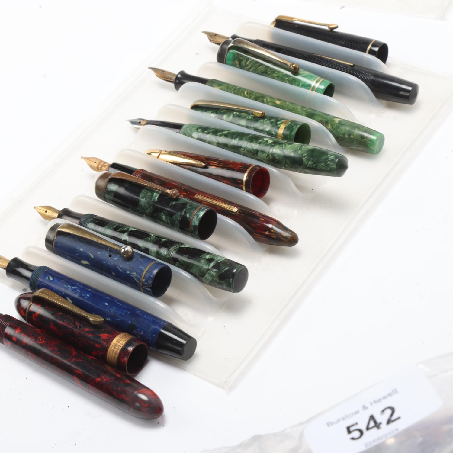 7 vintage fountain pens mid 20th century, including The Nova, 3 x National Security, Ritewell, - Image 4 of 4