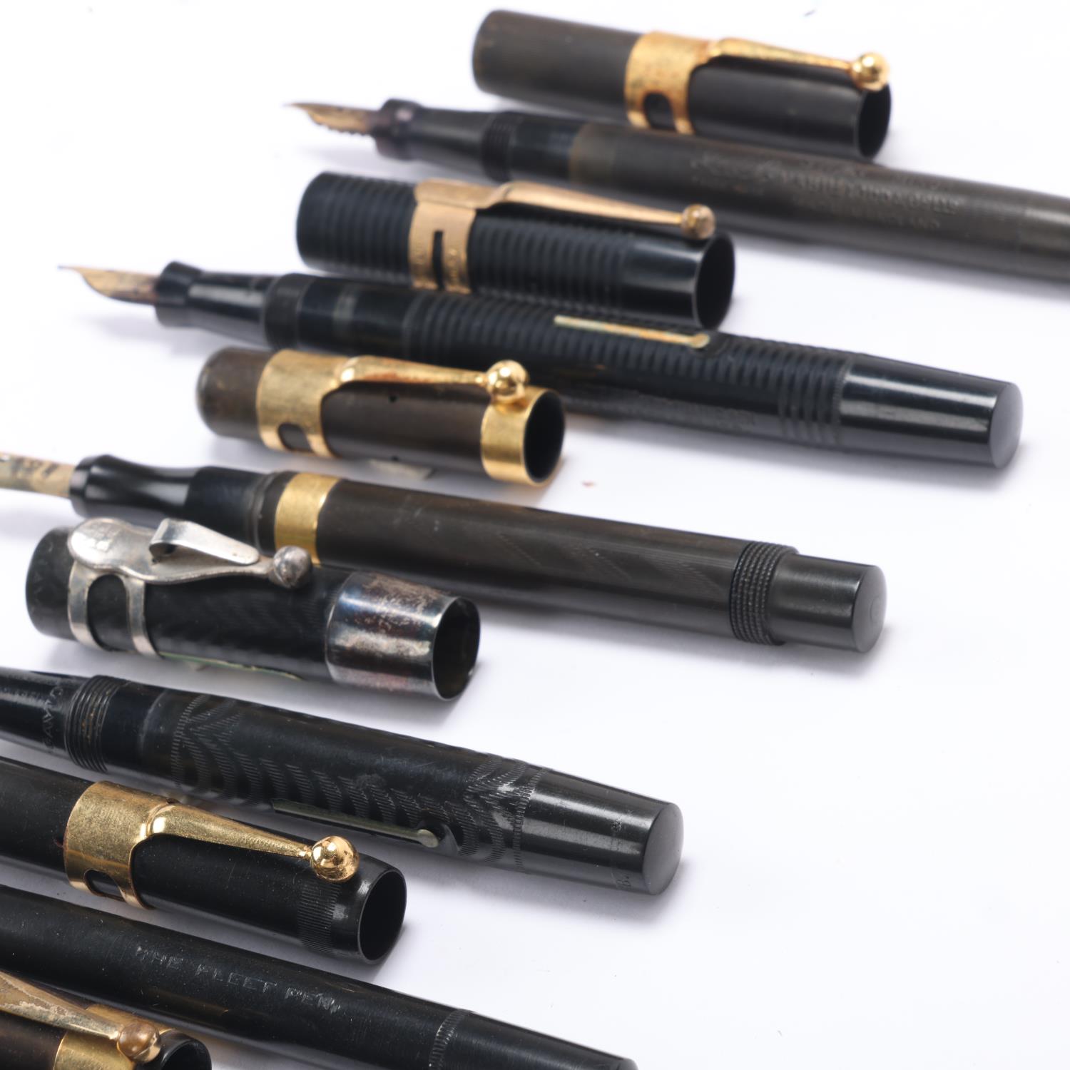 6 early 20th century fountain pens, Mabie, Todd & Co / Swan - Gaviota, Blackbird, The Fleet, Minor - Bild 4 aus 4
