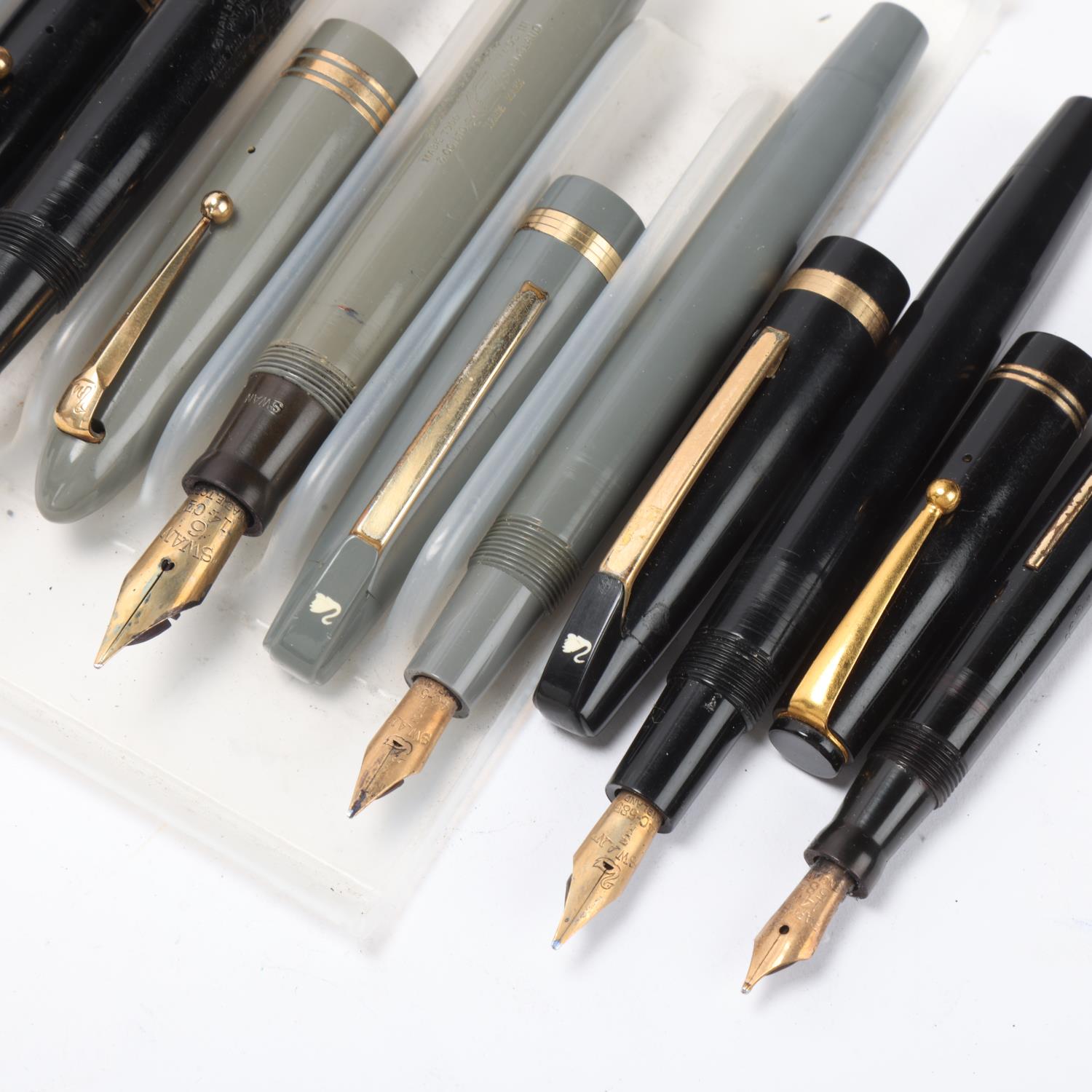 9 vintage Mabie, Tobb & Co / Sawn fountain pens, early/mid 20th century, models include, - Image 2 of 4