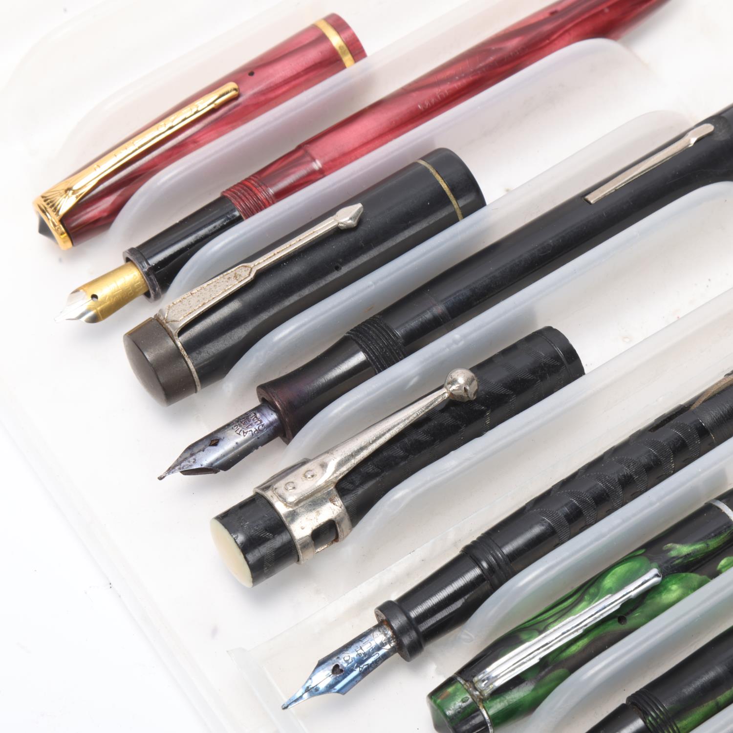 8 vintage Platignum fountain pens, including models, Italic, Slim Pen, Golden, De Luxe, Petite All - Bild 4 aus 4