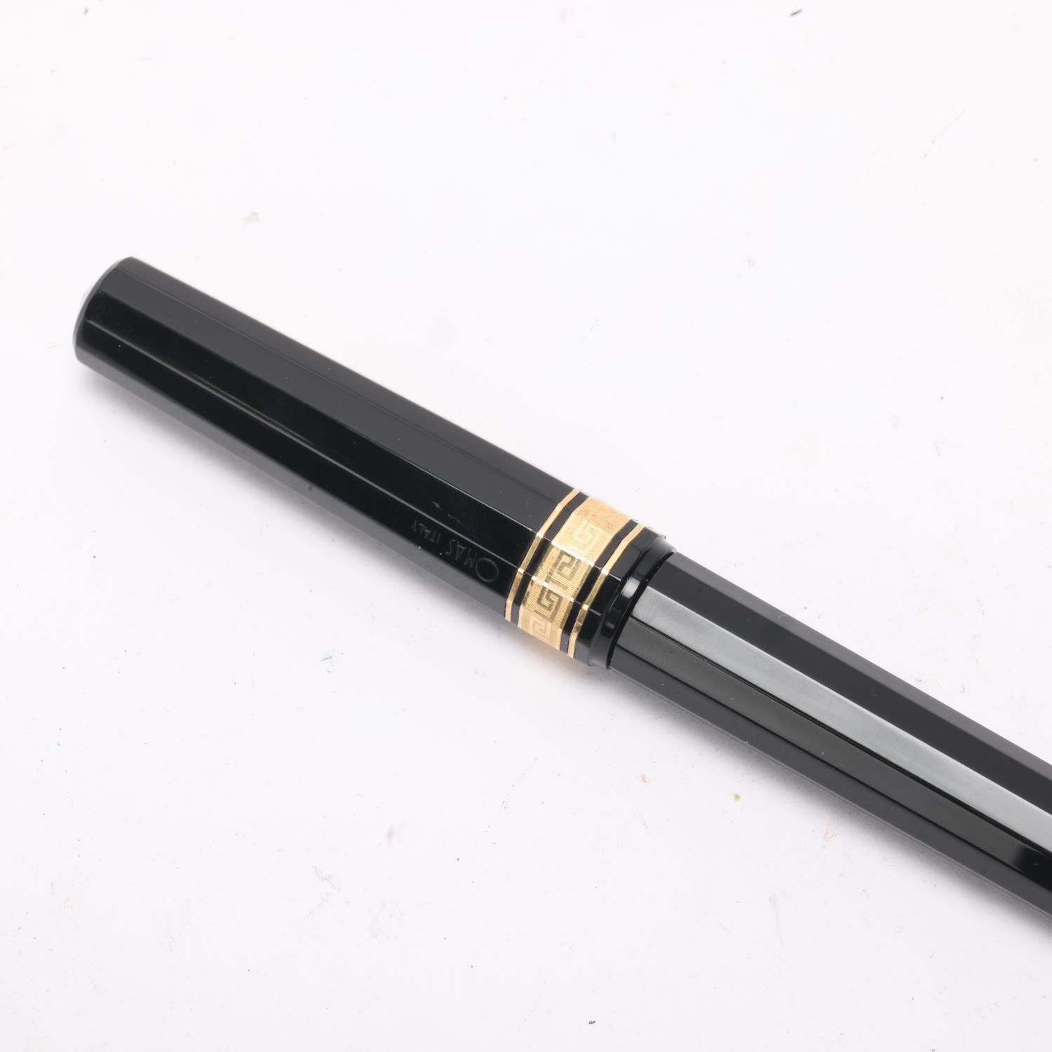 An Omas Dama fountain pen, with 14ct EF nib and black resin piston fill body, boxed with papers Very - Image 4 of 4