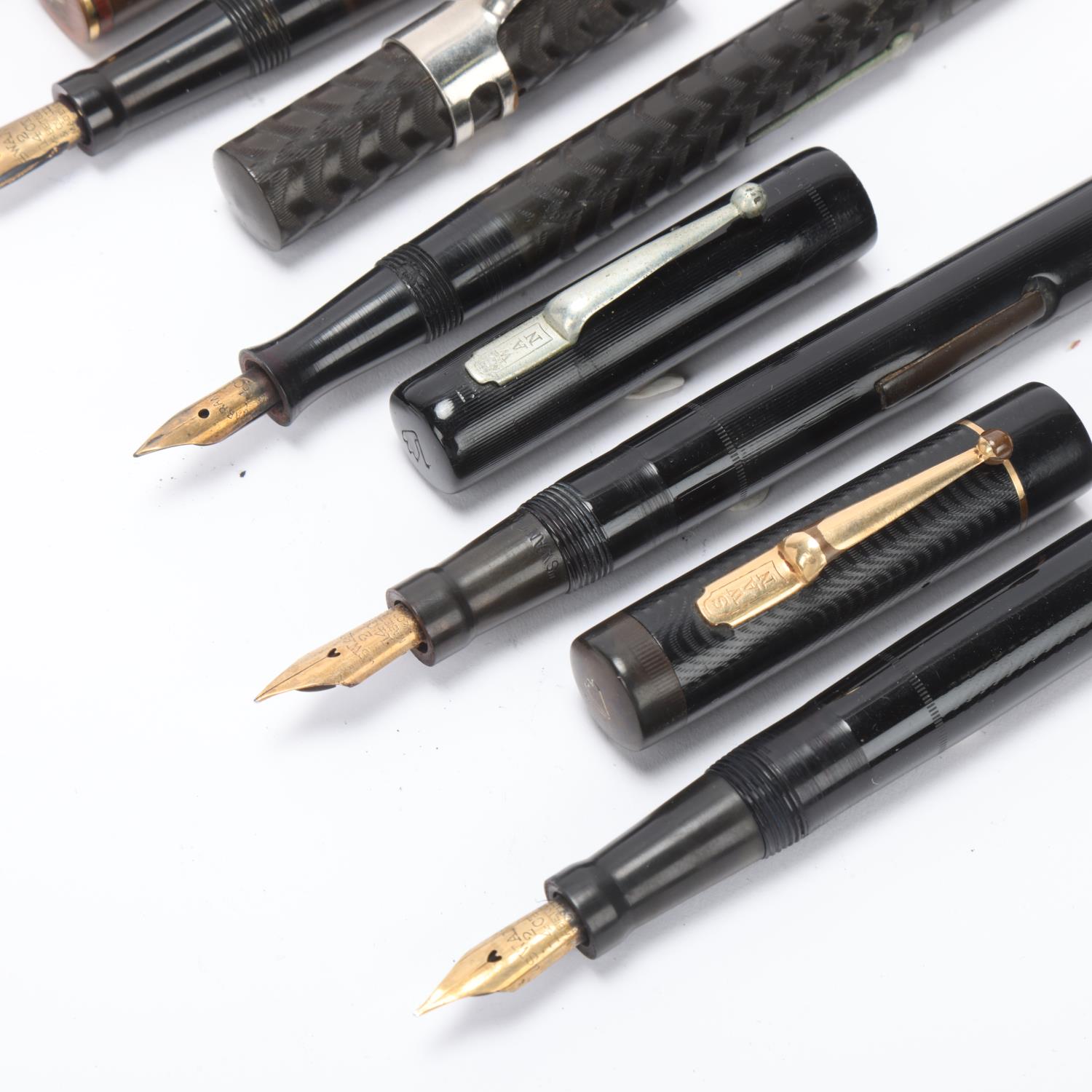 5 early 20th century fountain pens, Mabie, Todd & Co / Swan, 4 lever fill, models include, Minor - Image 2 of 4