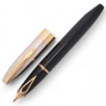 A Sheaffer Legacy Heritage fountain pen, with black body and palladium cap and 18ct gold nib