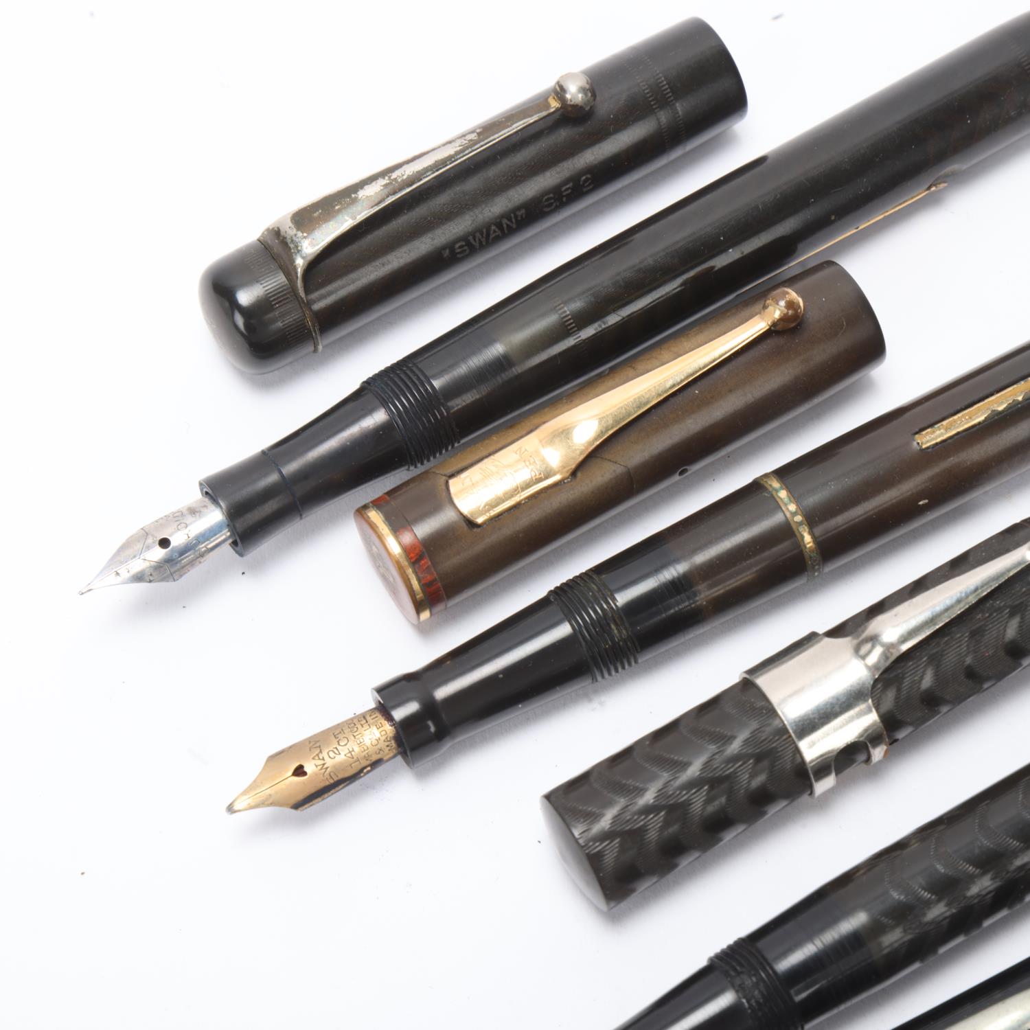 5 early 20th century fountain pens, Mabie, Todd & Co / Swan, 4 lever fill, models include, Minor - Image 4 of 4