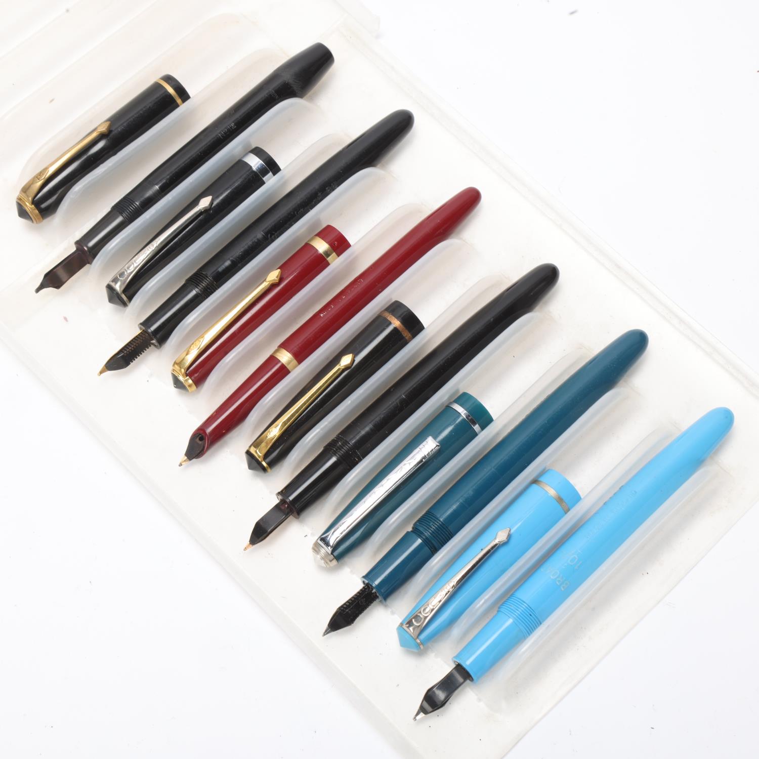 6 vintage Conway Stewart fountain pens, including Model 150, "Relief" No12 lever fill, red 106, - Image 4 of 4