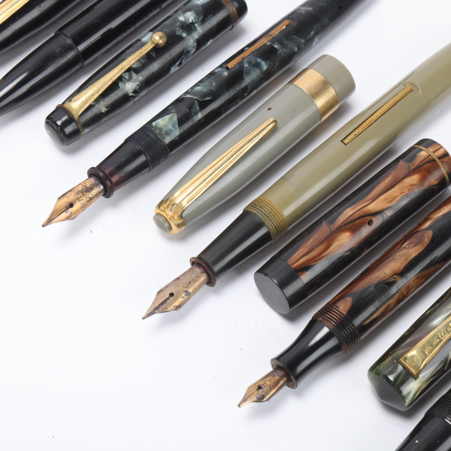 10 vintage fountain pens, including Non-Stop, 5 x Wyvern, Hema, Tibaldi, Edesta and Waterman 1 - Image 2 of 4