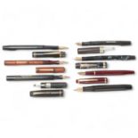 7 vintage De La Rue Onoto fountain pens early to mid 20th century, models include, No97,