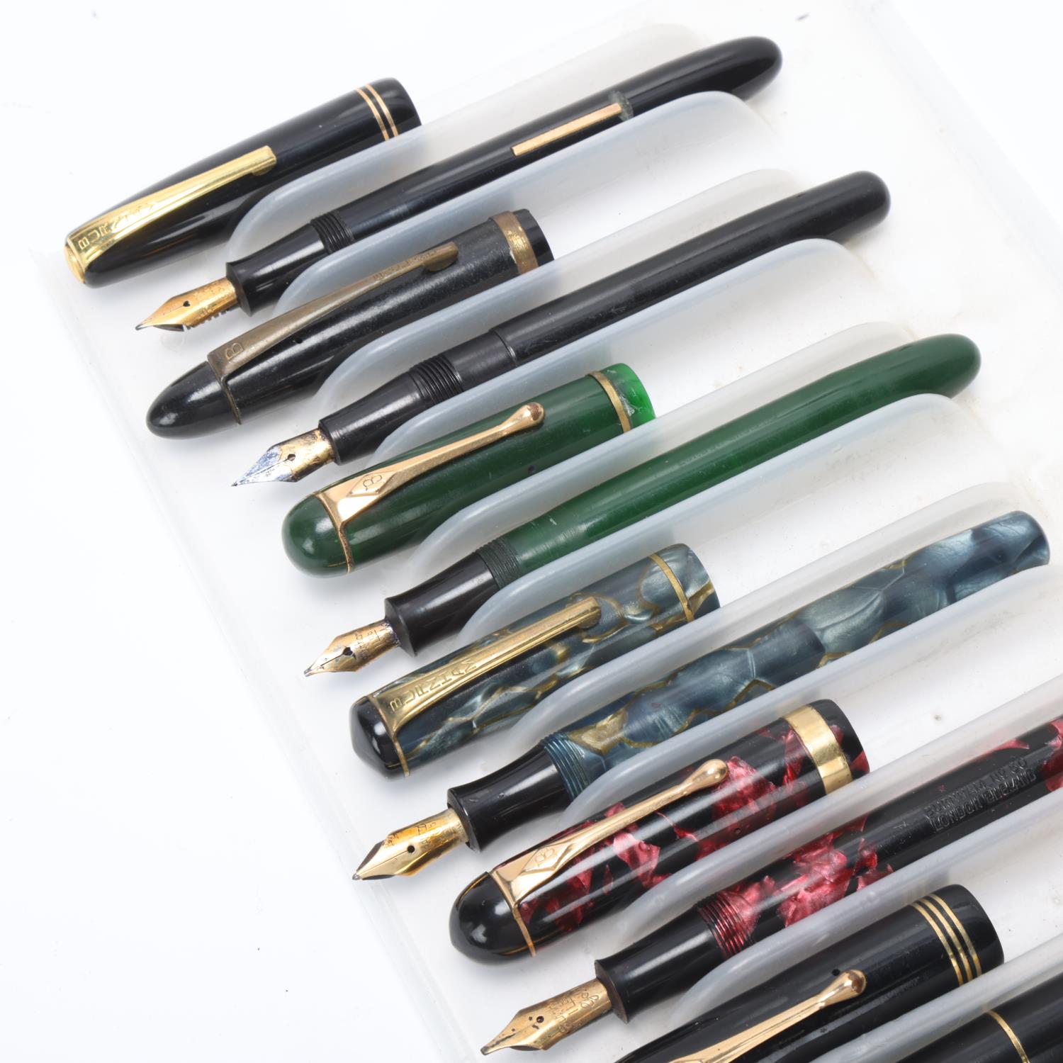 13 vintage Burnham fountain pens, including models, No65, No44, No50, No60, most with 14ct nibs Most - Image 4 of 4