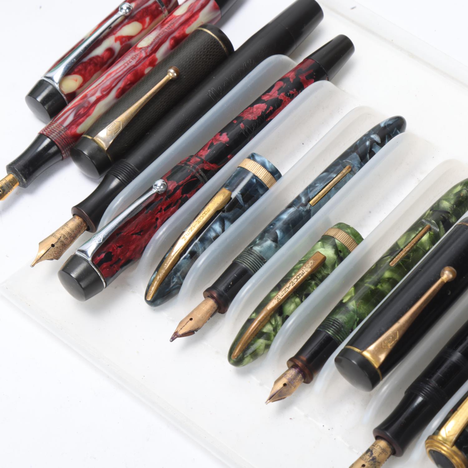 11 vintage Metmore fountain pens, includes models, Ink-Lock, Diploma, Celeste, Auto-Flow, Supreme, - Image 3 of 4