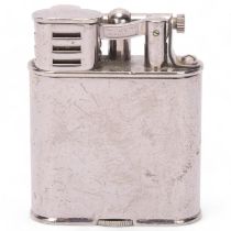 A vintage Dunhill silver plated lighter, makers marks to base, height 5.5cm A number of small