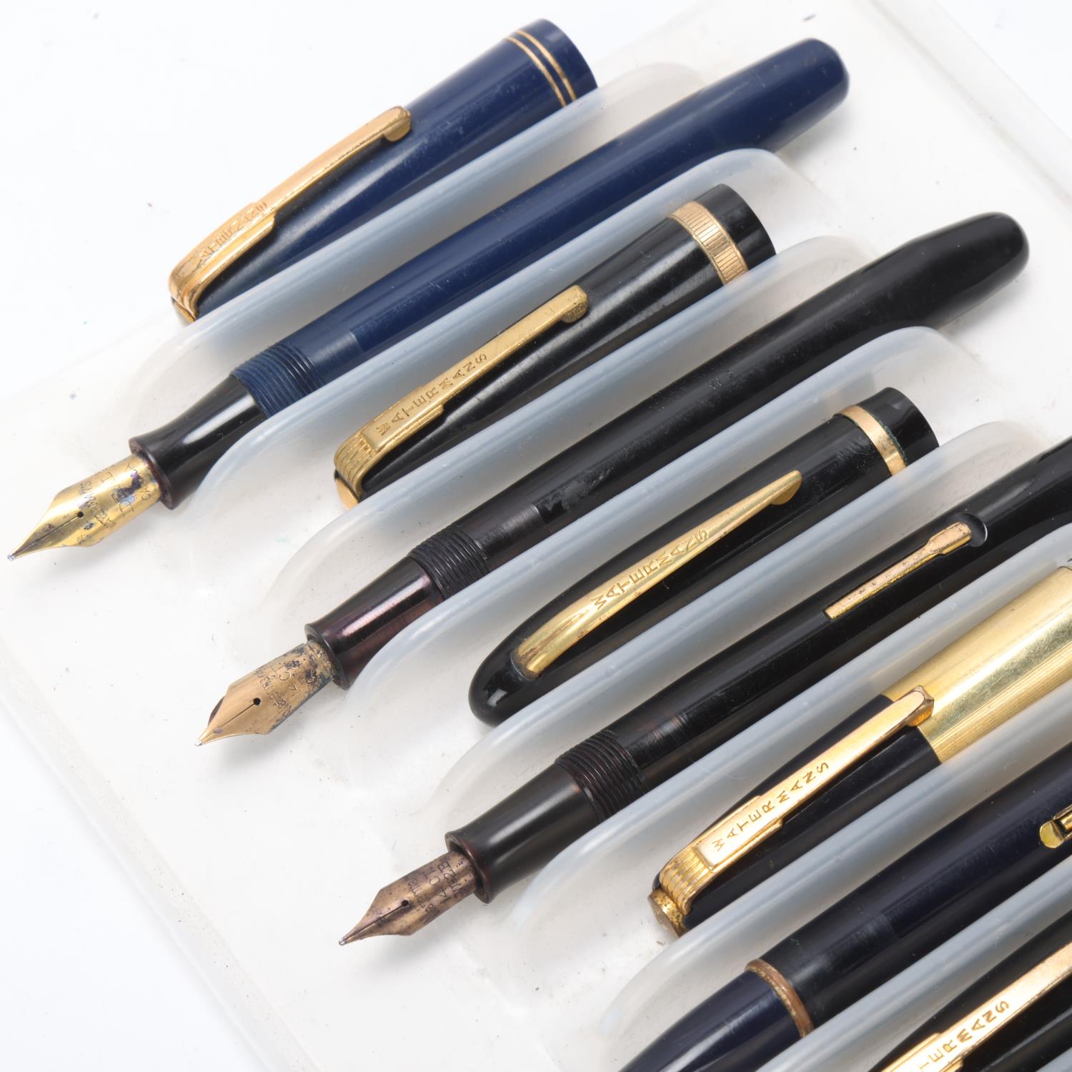 7 vintage Waterman lever fill fountain pens, models include W3, 513, 877 All in complete untested - Image 3 of 4
