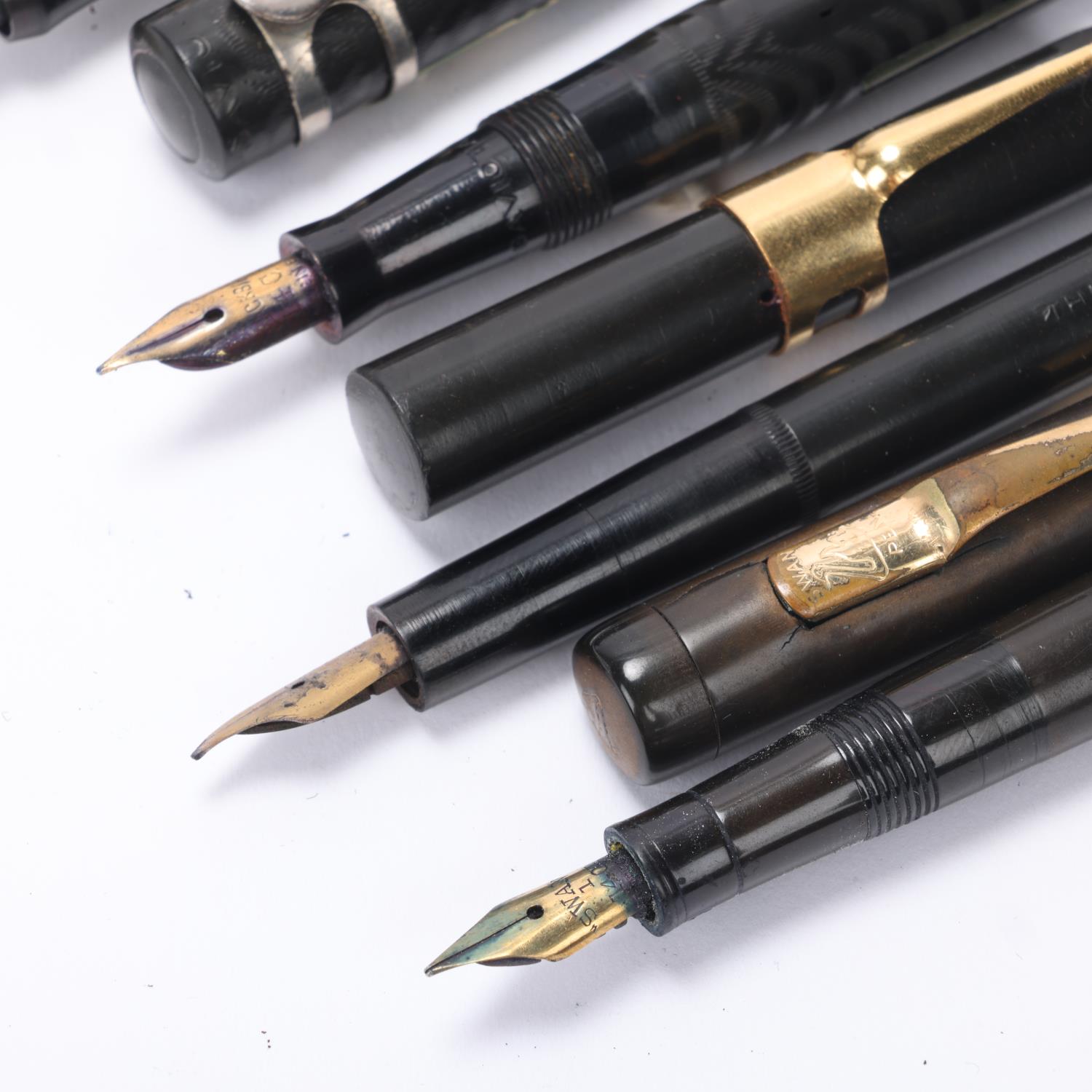 6 early 20th century fountain pens, Mabie, Todd & Co / Swan - Gaviota, Blackbird, The Fleet, Minor - Image 2 of 4