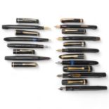 10 vintage fountain pens, early to mid 20th century, includes models by Mercedes, Swan(Mabie, Todd),