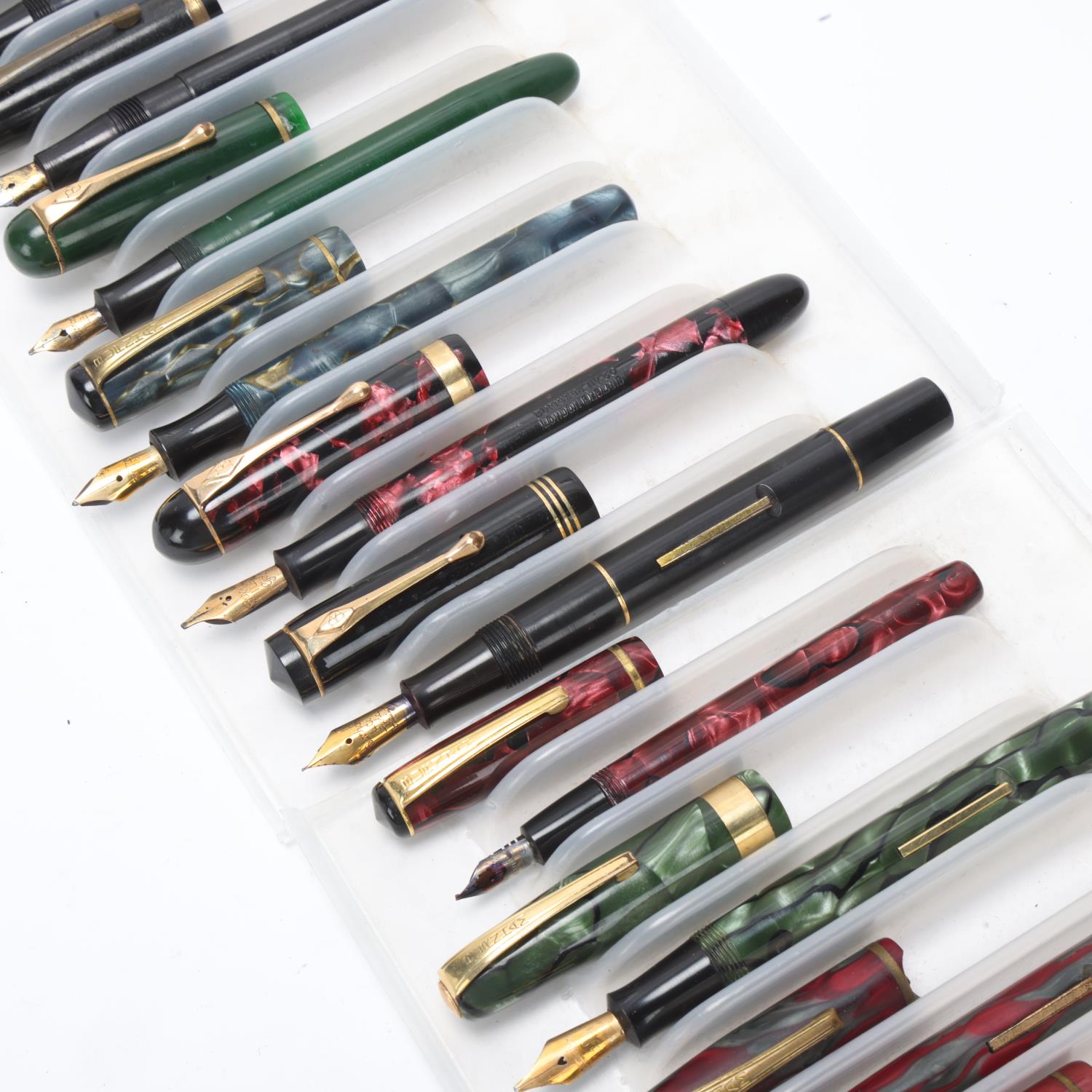 13 vintage Burnham fountain pens, including models, No65, No44, No50, No60, most with 14ct nibs Most - Image 3 of 4