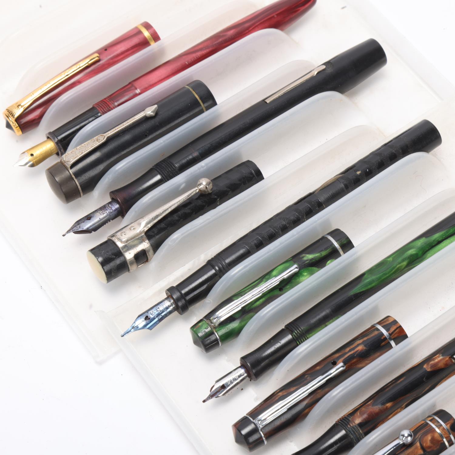 8 vintage Platignum fountain pens, including models, Italic, Slim Pen, Golden, De Luxe, Petite All - Bild 3 aus 4