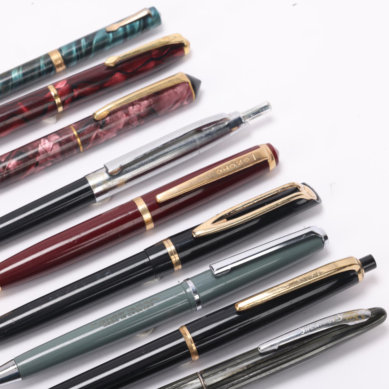 A collection of 9 vintage propelling pencils, including models by Onoto, Conway, Sheaffer, - Bild 3 aus 4