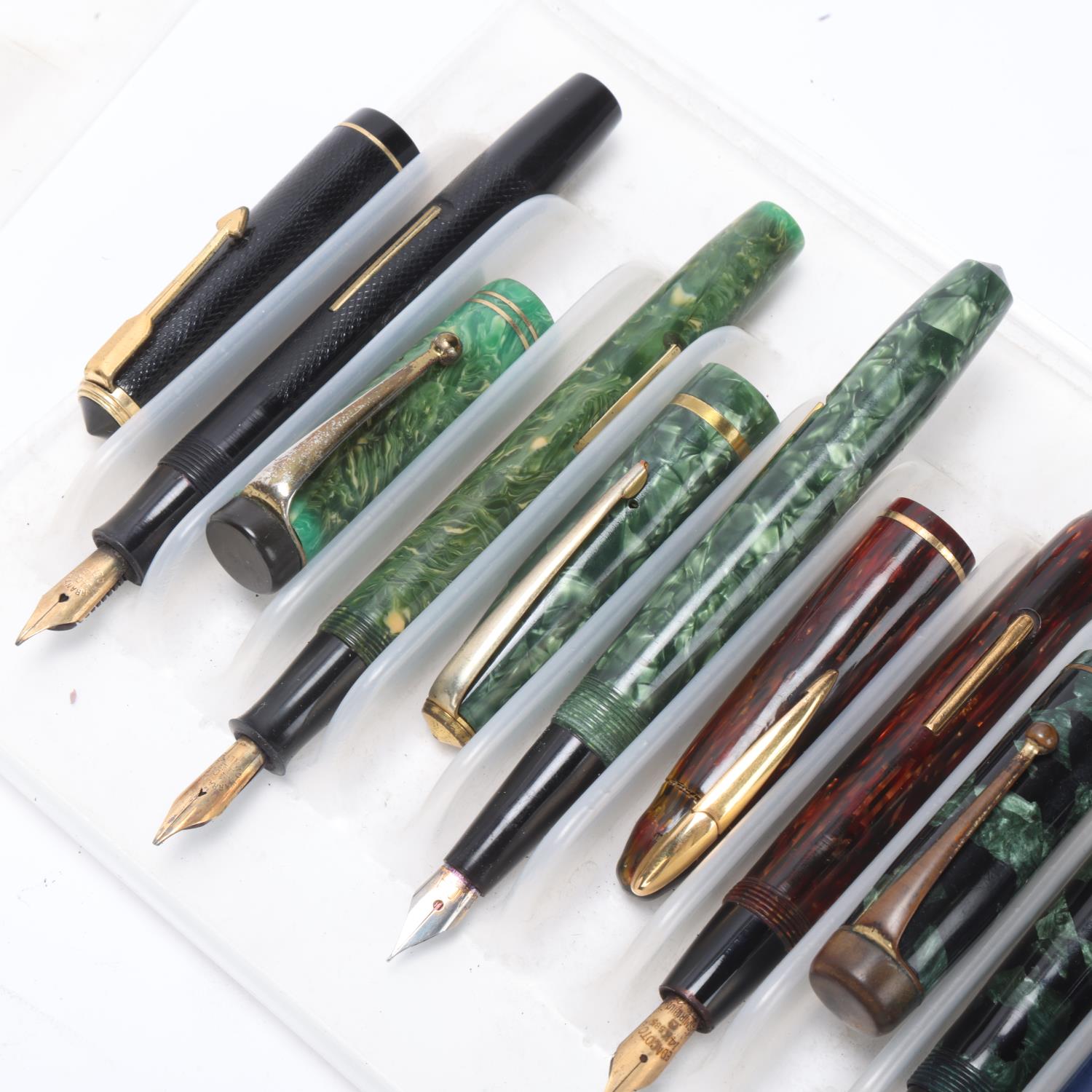 7 vintage fountain pens mid 20th century, including The Nova, 3 x National Security, Ritewell, - Image 3 of 4