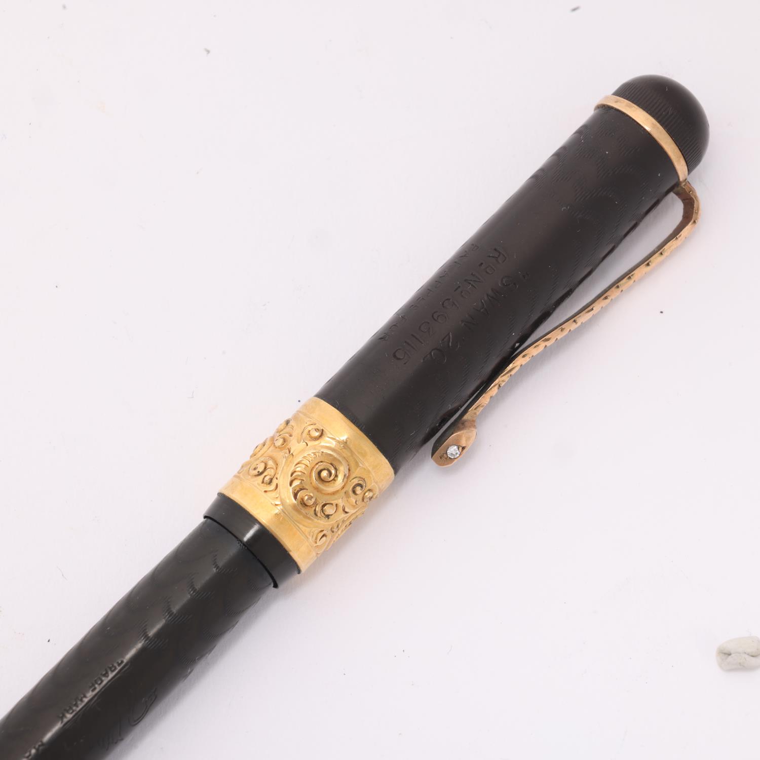 A Mabie, Todd & Co, a Swan 2C Eye-dropper pen with "Safety Screw Cap" having a unique gold metal - Image 3 of 4