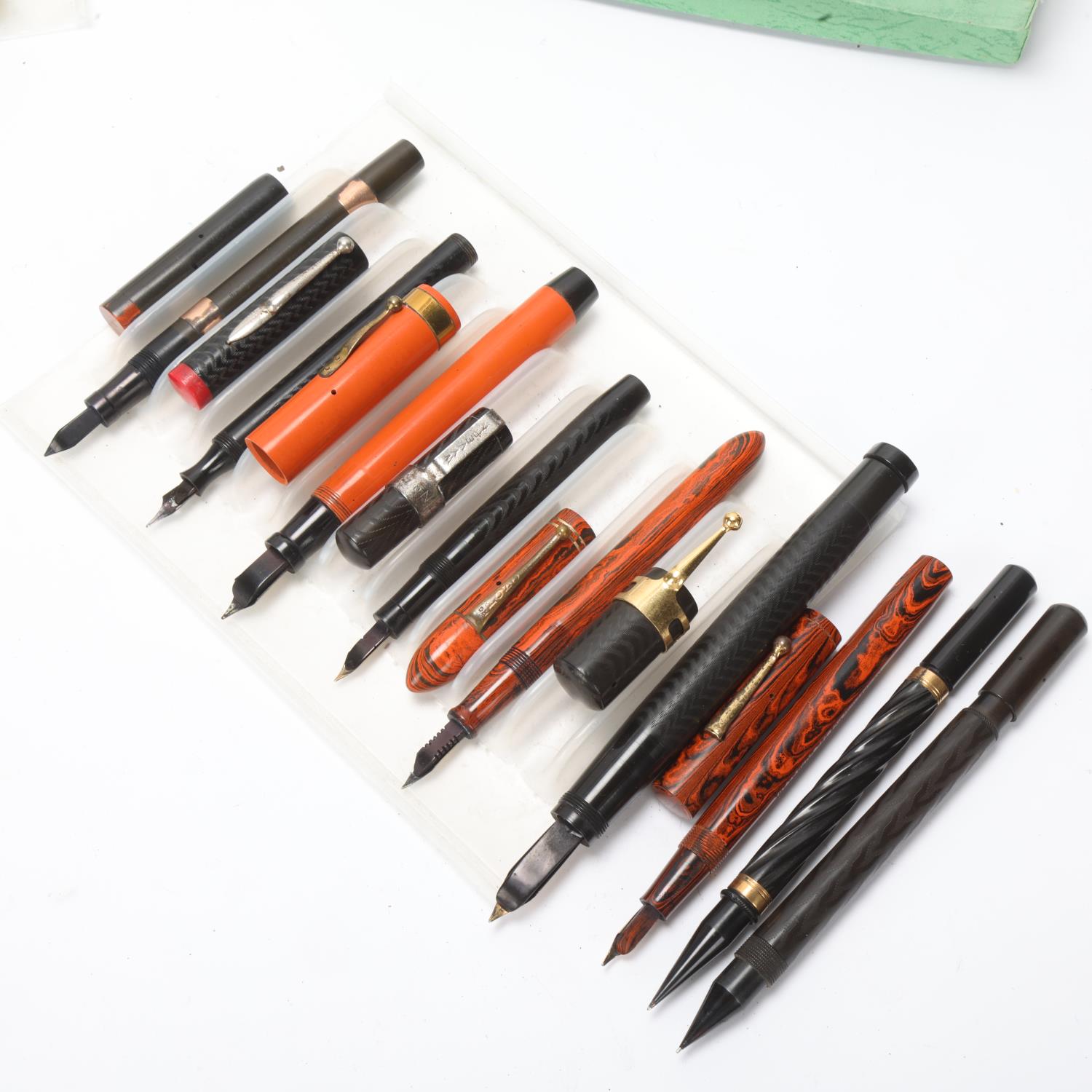 9 early 20th century fountain pens, including 2 styrographic pens -A&NCS"The Giant Imperator"and - Image 4 of 4