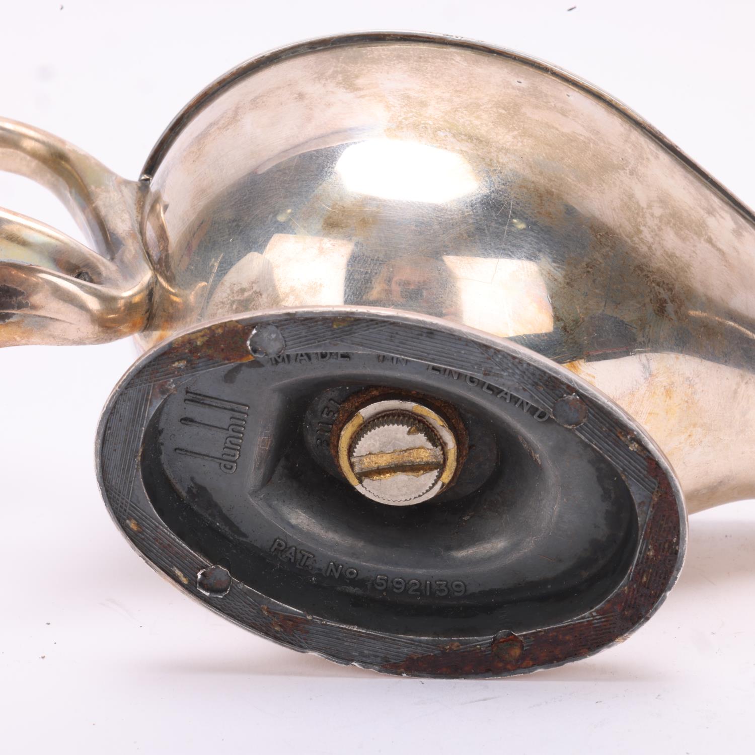 A vintage Dunhill silver plated desk lighter, in form of Roman oil lamp, Pat No 592139, marked to - Image 3 of 4