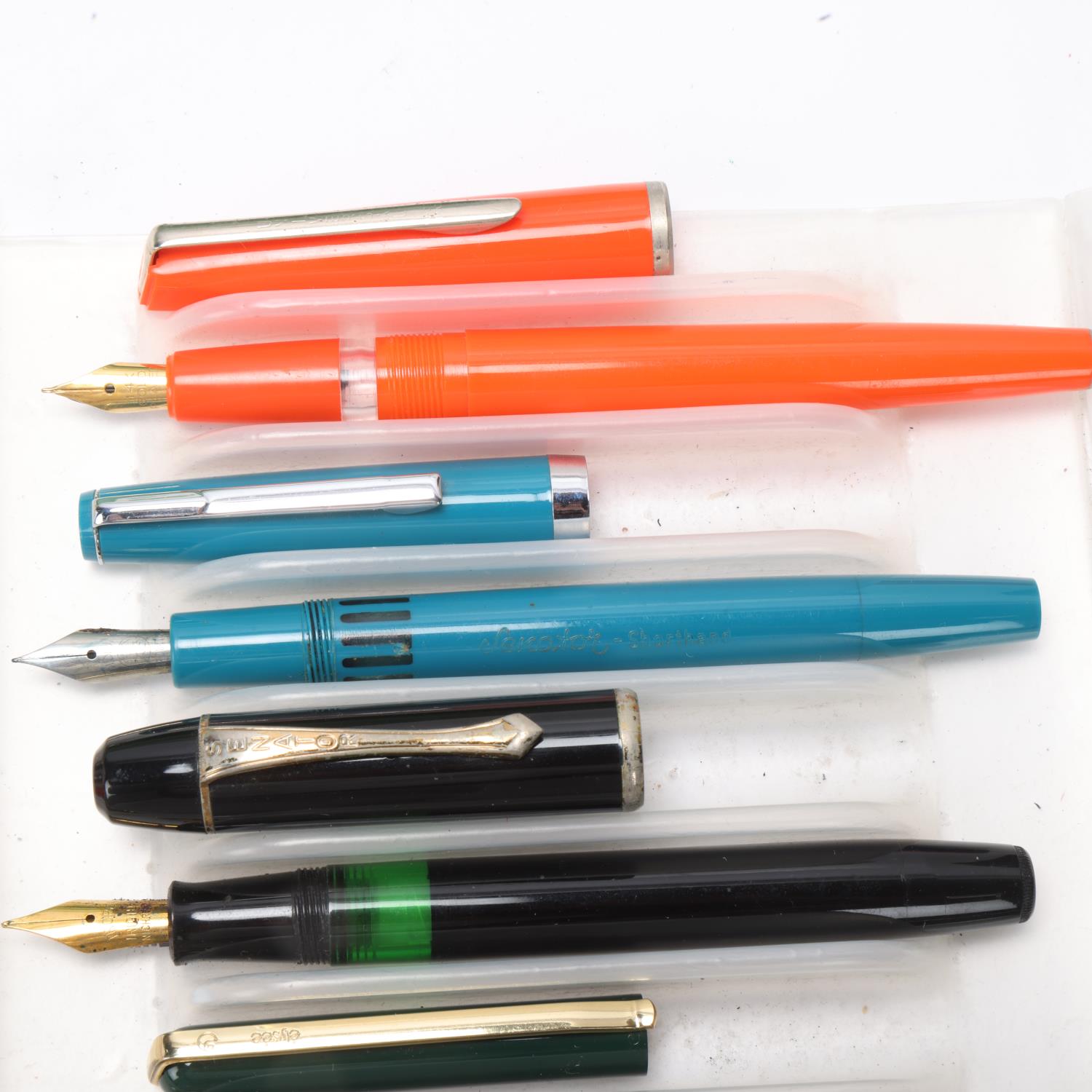 12 vintage fountain pens, makers include Senator, Aurora, Wilson, Viking, Elysee, Apollo, - Image 4 of 4