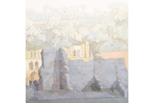 John Hambleton Holdcroft (1926 - 2014) NDD FSIAD FCSD, abbey ruins, watercolour, 37cm x 55cm, framed - Image 4 of 4