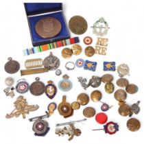 A collection of various military buttons and badges, KCC Special Constable, and a silver RAF