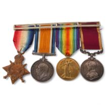 A group of 4 First World War medals, named to 433 R.A.Newberry.R.FUS., the Star medal is for rank