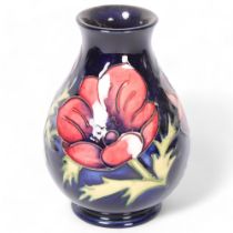 Moorcroft, an Anemone pattern baluster vase, H14cm Good overall condition, no damage or repairs,