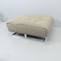 TETRAD - A Nova foot stool, with boucle upholstered fabric on metal base, with maker's label.