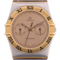 OMEGA - a Vintage bi-metal Constellation quartz calendar bracelet watch, ref. 396.1070/396.1080,