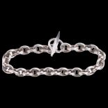 A Danish unmarked sterling silver anchor cable link chain bracelet, 20cm, 42.6g Condition Report: No
