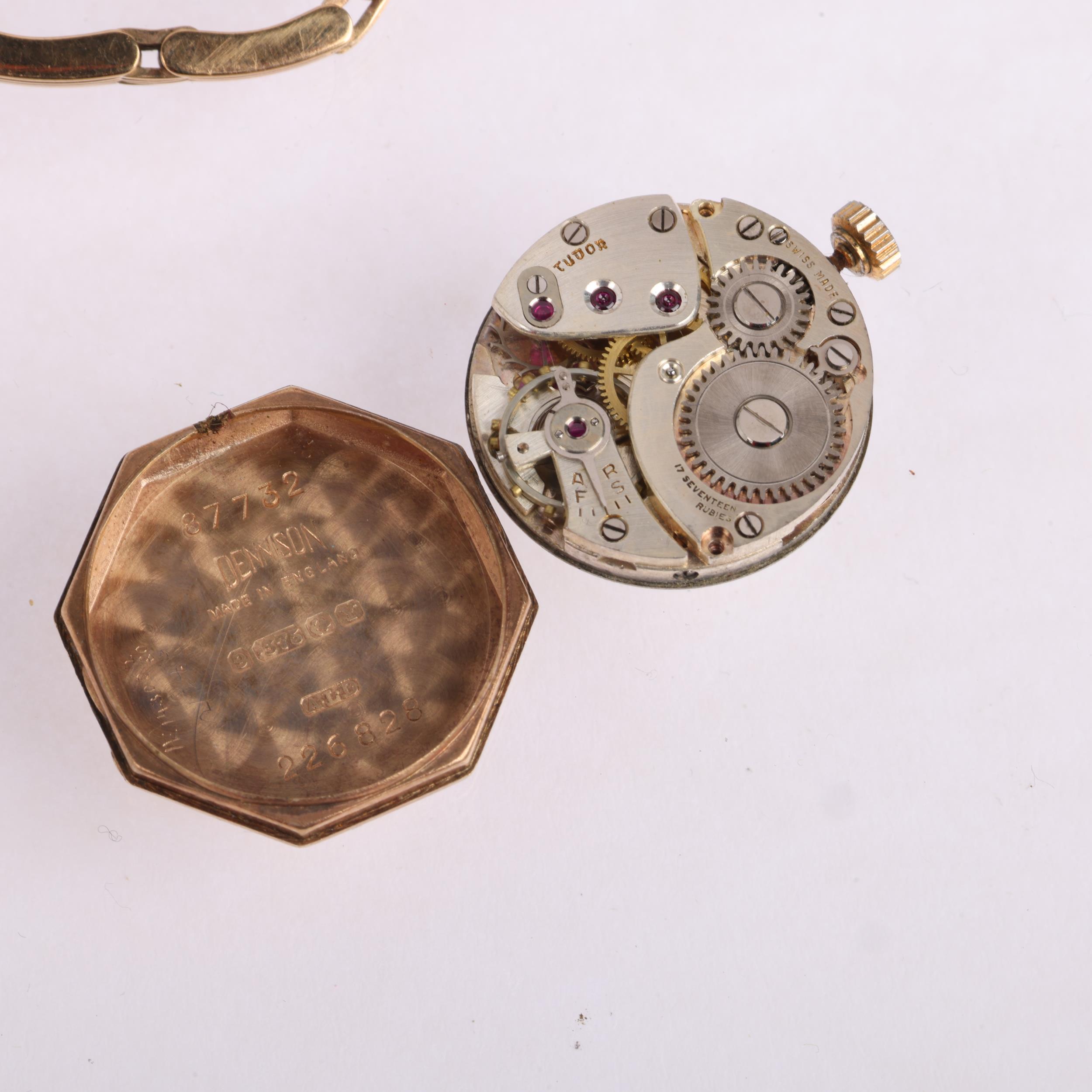 TUDOR - a lady's 9ct gold mechanical wristwatch, ref. 87732, circa 1940s, silvered dial with - Image 4 of 5