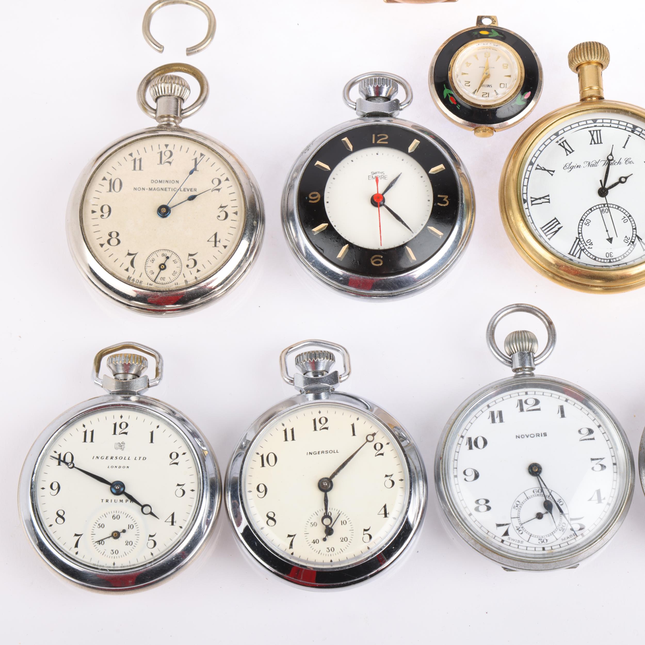 A quantity of pocket watches, makers include Ingersoll, Services, Smiths Empire, etc Condition - Image 2 of 5